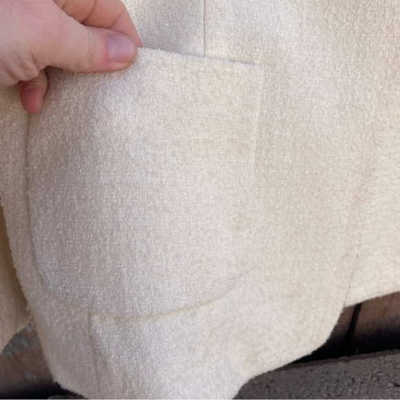 TALBOTS Women’s Cream Textured Italian Silk Cotton Fabric Blazer Jacket Size 10 - Picture 9 of 16